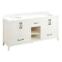 Signature Hardware Burfield 72" Freestanding Double Basin Vanity Set with Cabinet, Vanity Top, and Oval Undermount Sinks - 8" Faucet Holes White / Feathered White