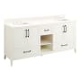 Signature Hardware Burfield 72" Freestanding Double Basin Vanity Set with Cabinet, Vanity Top, and Rectangular Undermount Sinks - 8" Faucet Holes White / Arctic White