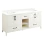 Signature Hardware Burfield 72" Freestanding Double Basin Vanity Set with Cabinet, Vanity Top, and Rectangular Undermount Sinks - 8" Faucet Holes White / Feathered White