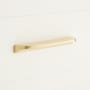 Signature Hardware Lemos 3 and 4 Inch Center to Center Finger Cabinet Pull Satin Brass