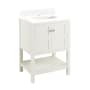Signature Hardware Olsen 24" Free Standing Single Vanity Set with Wood Cabinet, Vanity Top, and Rectangular Undermount Vitreous China Sink - Single Faucet Hole Soft White / Feathered White