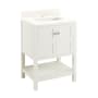 Signature Hardware Olsen 24" Free Standing Single Vanity Set with Wood Cabinet, Vanity Top, and Rectangular Undermount Vitreous China Sink - Single Faucet Hole Soft White / Arctic White