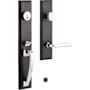 Signature Hardware Aurick Right Handed Solid Brass Keyed Entry Door Lever Set with 2-3/8" Backset Matte Black / Polished Nickel