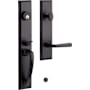 Signature Hardware Aurick Right Handed Solid Brass Keyed Entry Door Lever Set with 2-3/4" Backset Matte Black