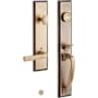 Signature Hardware Aurick Left Handed Solid Brass Keyed Entry Door Lever Set with 2-3/4" Backset Antique Brass