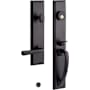 Signature Hardware Aurick Left Handed Solid Brass Keyed Entry Door Lever Set with 2-3/4" Backset Matte Black