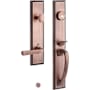 Signature Hardware Aurick Left Handed Solid Brass Keyed Entry Door Lever Set with 2-3/4" Backset Oil Rubbed Bronze
