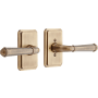 Signature Hardware Matteen Right Handed Solid Brass Privacy Door Lever Set with 2-3/8" Backset Antique Brass