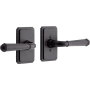Signature Hardware Matteen Right Handed Solid Brass Privacy Door Lever Set with 2-3/8" Backset Matte Black