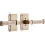 Signature Hardware Delory Right Handed Solid Brass Privacy Door Lever Set with 2-3/8" Backset Antique Brass