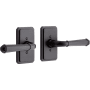 Signature Hardware Matteen Left Handed Solid Brass Dummy Door Lever Set Matte Black