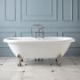 Signature Hardware Audrey 69" Clawfoot Acrylic Soaking Tub - Less Drain White / Oil Rubbed Bronze Feet