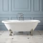 Signature Hardware Audrey 69" Clawfoot Acrylic Soaking Tub - Less Drain White / Polished Brass Feet