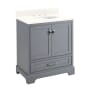 Signature Hardware Quen 30" Freestanding Single Basin Vanity Set with Cabinet, Vanity Top, and Oval Undermount Sink - 8" Faucet Holes Gray / Arctic White