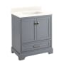 Signature Hardware Quen 30" Freestanding Single Basin Vanity Set with Cabinet, Vanity Top, and Rectangular Undermount Sink - No Faucet Holes Gray / Arctic White