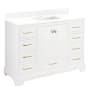 Signature Hardware Quen 48" Freestanding Single Basin Vanity Set with Cabinet, Vanity Top, and Rectangular Undermount Sink - Single Faucet Hole Soft White / Feathered White