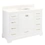 Signature Hardware Quen 48" Freestanding Single Basin Vanity Set with Cabinet, Vanity Top, and Rectangular Undermount Sink - Single Faucet Hole Soft White / Arctic White
