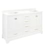 Signature Hardware Quen 72" Freestanding Double Basin Vanity Set with Cabinet, Vanity Top, and Rectangular Undermount Sinks - Single Faucet Holes Soft White / Feathered White
