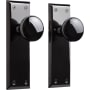 Signature Hardware Hubbard Solid Brass Privacy Door Knob Set with 2-3/4" Backset Black Nickel