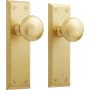 Signature Hardware Hubbard Solid Brass Privacy Door Knob Set with 2-3/4" Backset Satin Brass