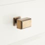 Signature Hardware Dallin 1-1/8 Inch Diameter Rectangular Cabinet Knob Antique Brass