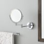 Signature Hardware Harbin 9-5/8" W x 12-5/8" H Modern Circular Framed Bathroom Wall Mirror with Light Chrome