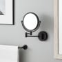 Signature Hardware Ramana 9-5/8" W x 12-5/8" H Modern Circular Framed Bathroom Wall Mirror Satin Black