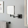Signature Hardware Norabel 7-7/8" W x 12-7/16" H Modern Square Framed Bathroom Wall Mirror with Light Satin Black