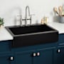 Signature Hardware Galion 34" Farmhouse Single Basin Fireclay Kitchen Sink Matte Black