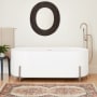 Signature Hardware Conroy 67" Acrylic Soaking Tub With Stainless Steel Stand White / Brushed Nickel