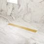 Signature Hardware Carmen 28" Linear Shower Drain with Flange Brushed Gold