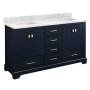 Midnight Navy Blue / Carrara Marble