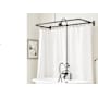 Signature Hardware English Rim Mount Tub and Shower Conversion Kit with Tub Faucet, Shower Head, Hand Shower, and 60" x 27" D-Shaped Shower Ring Matte Black