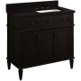 Signature Hardware Elmdale 36" Single Vanity Set with Mahogany Cabinet, Quartz Vanity Top, and Rectangular Sink - 1-1/2" Faucet Holes Charcoal Black / Absolute Black