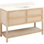 Signature Hardware Robertson 48" Freestanding Mahogany Single Basin Vanity Set with Cabinet, Vanity Top, and Rectangular Undermount Sink - No Faucet Holes Unfinished / Artic White