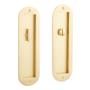 Signature Hardware 8-1/2" Tall Rounded Pop-Out Brass Pocket Privacy Door Pull Satin Brass
