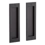 Signature Hardware 8-1/2" Tall Elongated Pop-Out Brass Pocket Passage Door Pull Matte Black