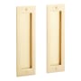 Signature Hardware 8-1/2" Tall Elongated Pop-Out Brass Pocket Passage Door Pull Satin Brass