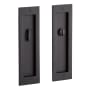 Signature Hardware 8-1/2" Tall Elongated Pop-Out Brass Pocket Privacy Door Pull Matte Black