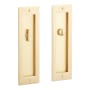 Signature Hardware 8-1/2" Tall Elongated Pop-Out Brass Pocket Privacy Door Pull Satin Brass