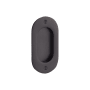 Signature Hardware 4" Elongated Oval Recessed Pocket Door Pull Matte Black