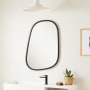 Signature Hardware Amburgey 33-3/4" W x 33-3/4" H Modern Rectangular Framed Bathroom Wall Mirror Matte Black