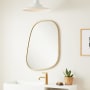 Signature Hardware Amburgey 33-3/4" W x 33-3/4" H Modern Rectangular Framed Bathroom Wall Mirror Satin Brass