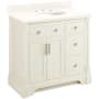 Signature Hardware Claudia 36" Mahogany Single Basin Vanity Set with Cabinet, Vanity Top, and Oval Undermount Sink - 8" Faucet Holes White / Arctic White