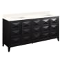 Signature Hardware Holmesdale 72" Freestanding Mahogany Double Basin Vanity Set with Cabinet, Vanity Top, and Rectangular Undermount Sink - No Faucet Holes Black / Arctic White
