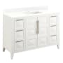 Signature Hardware Holmesdale 48" Freestanding Mahogany Single Basin Vanity Set with Cabinet, Vanity Top, and Rectangular Undermount Sink - Single Faucet Hole Bright White / Feathered White