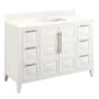 Signature Hardware Holmesdale 48" Freestanding Mahogany Single Basin Vanity Set with Cabinet, Vanity Top, and Rectangular Undermount Sink - Single Faucet Hole Bright White / Arctic White