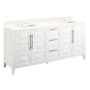 Signature Hardware Holmesdale 72" Double Vanity Set with Mahogany Cabinet, Quartz Vanity Top, and Rectangular Sinks - 1-1/2" Faucet Holes Bright White / Arctic White