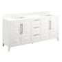 Signature Hardware Holmesdale 72" Double Vanity Set with Mahogany Cabinet, Quartz Vanity Top, and Rectangular Sinks - 1-1/2" Faucet Holes Bright White / Feathered White