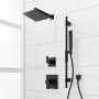 Signature Hardware Hibiscus Pressure Balanced Shower System with Rainfall Shower Head, Hand Shower, Slide Bar, Shower Arm, Hose, and Valve Trim - Accufit Rough-In Valve Included Matte Black